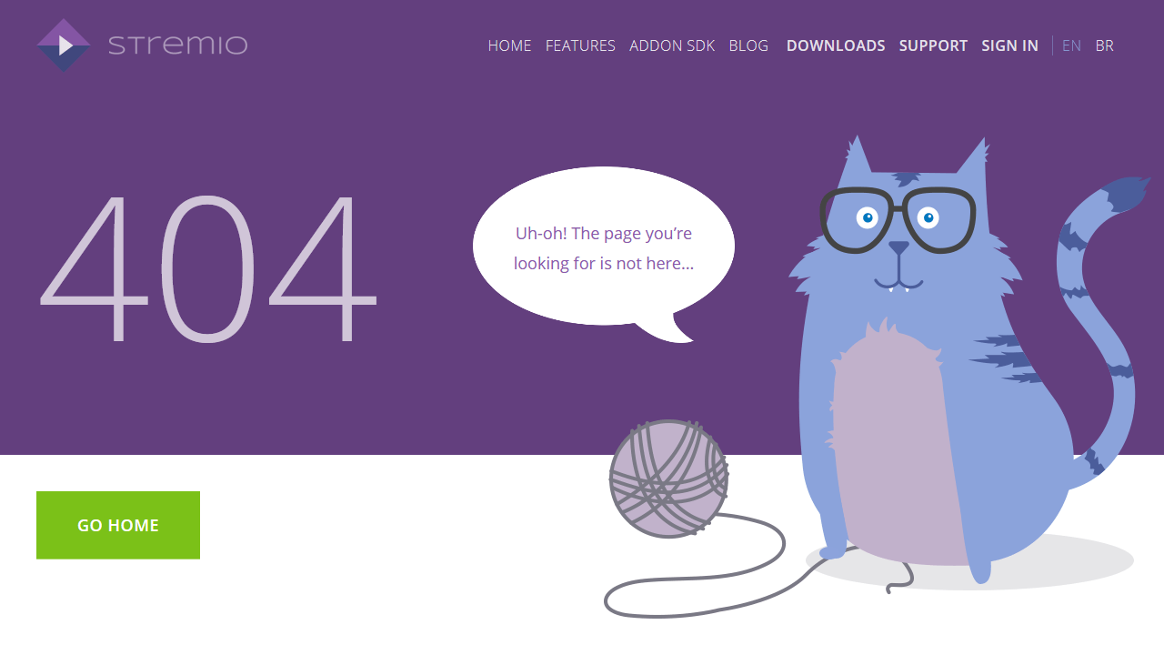 stremio.com 404 page